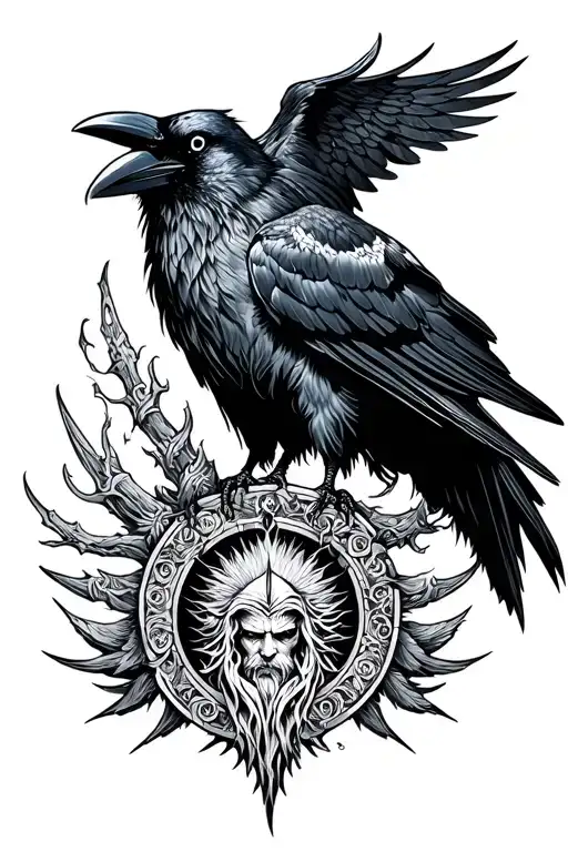 Crow And Odin God