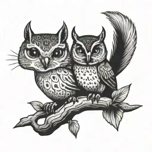 Squirrel And Owl