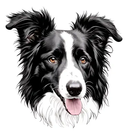 Black And White Border Collie Herding