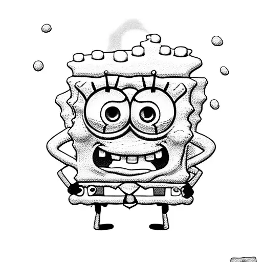 Sponge Bob Driving A Small Car