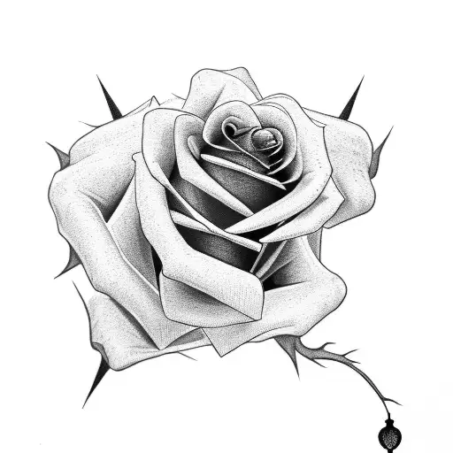 A Rose With Blood On Arm