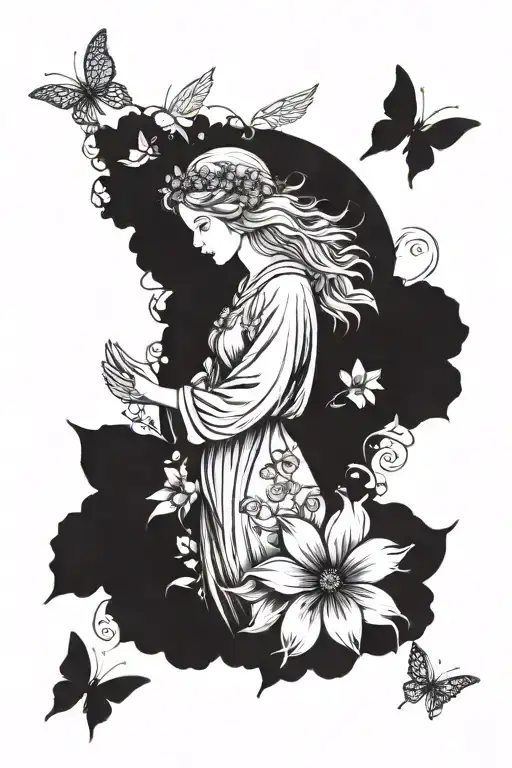 Angel In Flowers