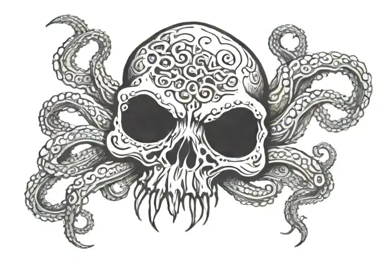 Kraken Whit Skulls