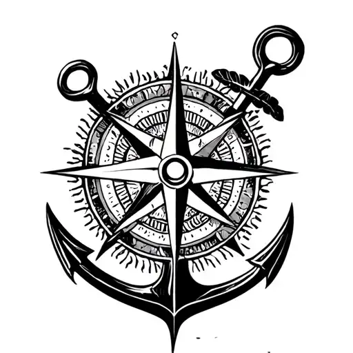 Compass Rose And Anchor