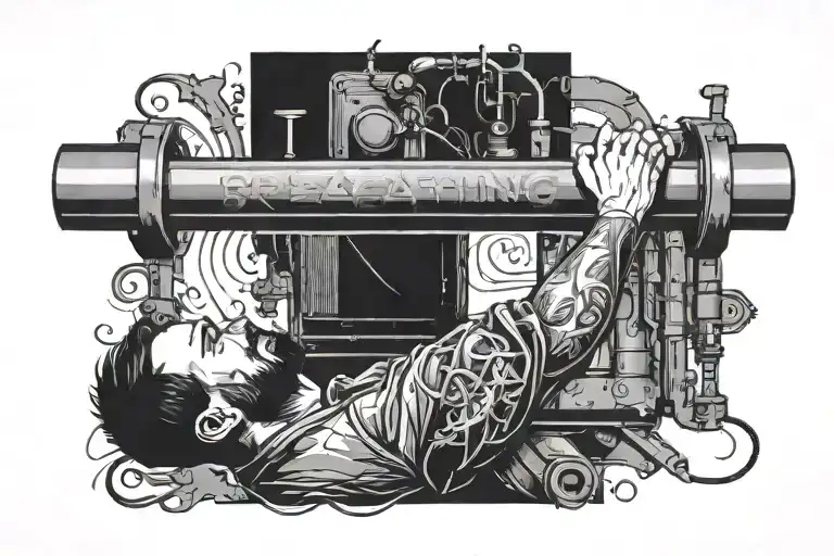 Steal Beam With Welder Working And The Word Breathing Beside It