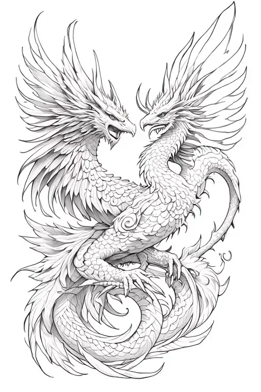 Phoenix And Dragon Wrapped