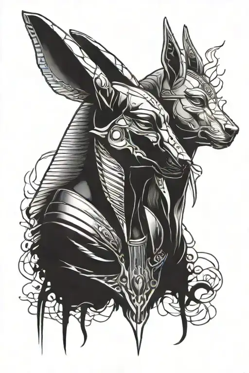 Anubis And Horus Portrait Looking