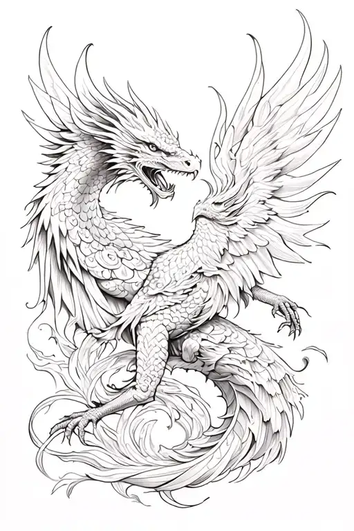 Phoenix And Dragon Wrapped