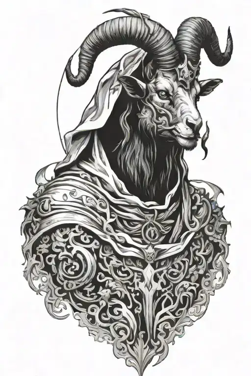 Goat Gead Satanist Demon With Cape Full Body