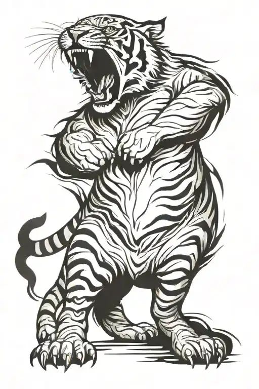 Tiger Full Body Angry
