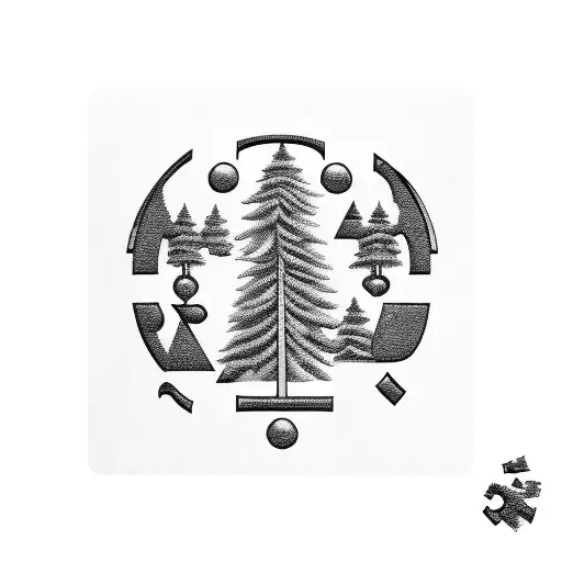 Autisme Symbol Puzzle Piece With A Little Pine Tree In It
