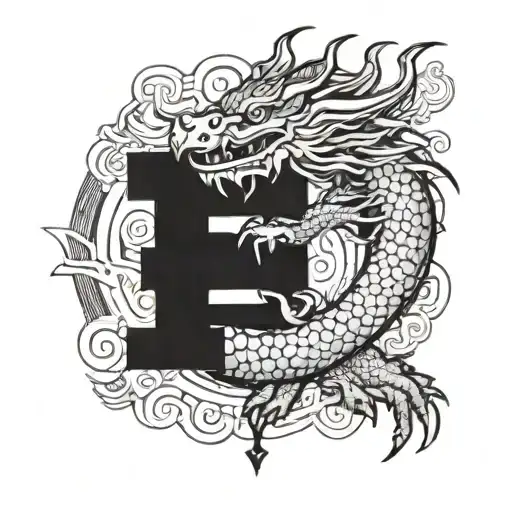A Combination Of Vietnamese Dragon And Money Symbols Forming A Cohesive Design