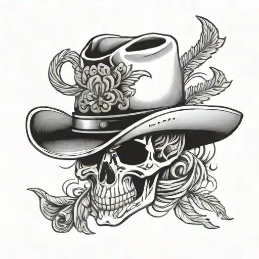 Southwest Skull Cowboy Hat Playing