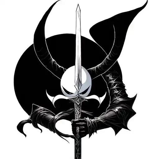 Hollow Knight Holding A Sword
