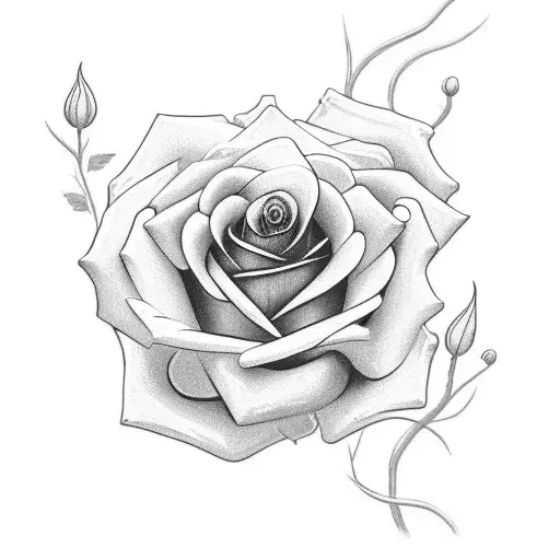 Rose Tattoo With The Words Sometimes You Want The Rose But Desire The Thorns Making The Stem