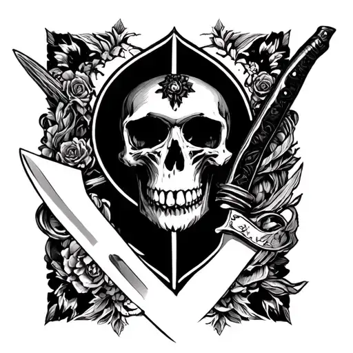 Skull And Knife