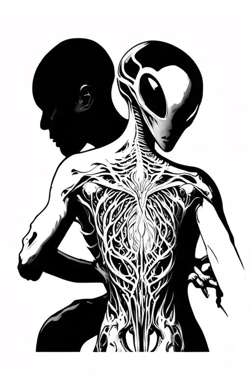 Alien Tattoo Artist Tattoos A Human On Another Alien's Back