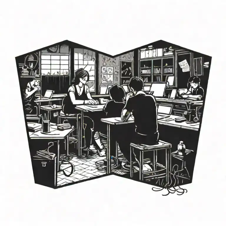 An Intricate Design Of A Classroom Scene With A Hidden Dildo Motif Incorporated In The Background