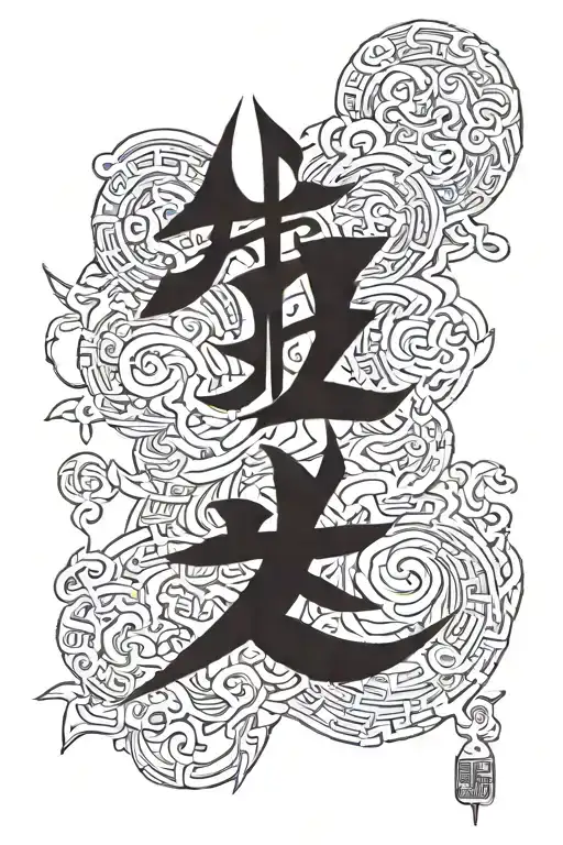 Lu Bu Weapon With Chinese Characters