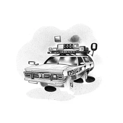 A Police Vehicle Burning And A Text That Says 1312