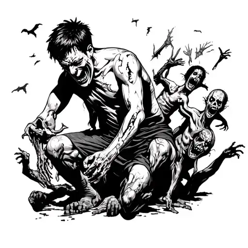 Lots Of Zombies Attacking An Attractive 24-Year-old Guy