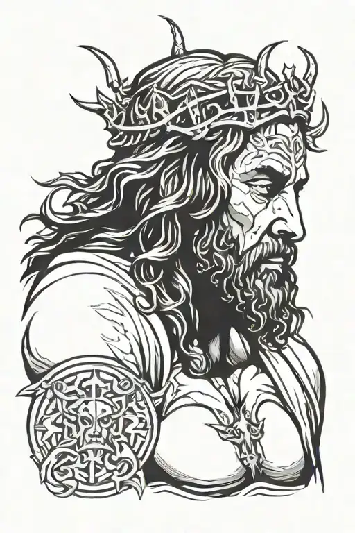 Jesus Tattooing Devils Face