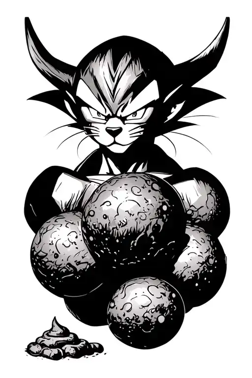 Vegeta Super Saiyan 3 Cat Poop With Bull Balls