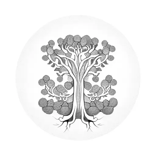 Tree Of Life With 8 Circles