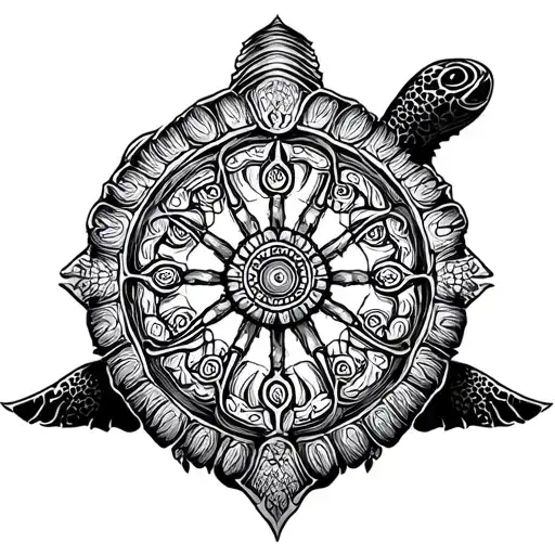 Dharma Wheel Turtle Sheell