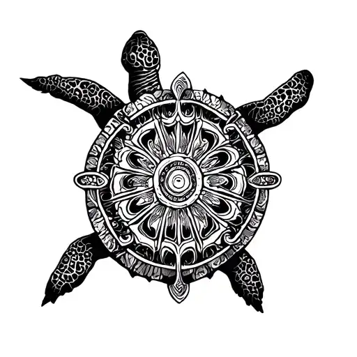 Dharma Wheel Turtle Shell
