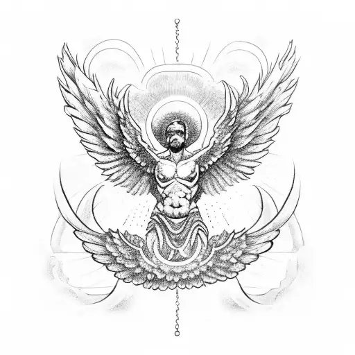 Icarus From Greek Mithology With Burning Wings
