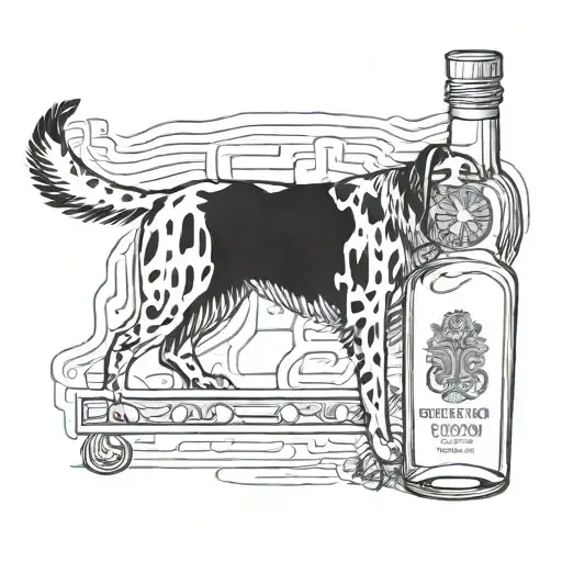 Bottle Of Vodka And Dog