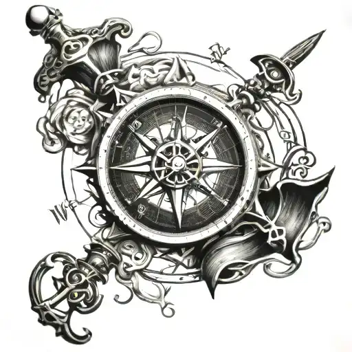 Pirate Compass Intertwined