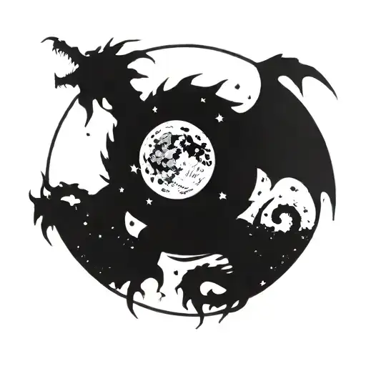 A Cosmic Dragon Blending Into A Star-filled Galaxy