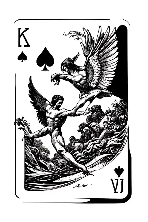 Playing Cards And Icarus Falling