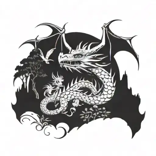 Dragon Children Nature Scene