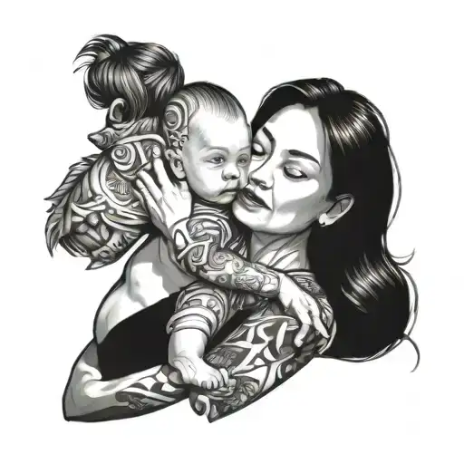 Mommy Hagging A Baby For The Shoulder