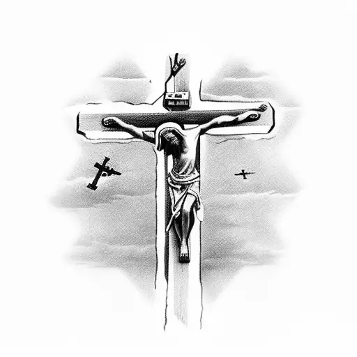 Jesus On Cross With Rosary