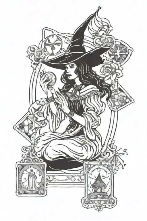 Witch With Tarot Cards