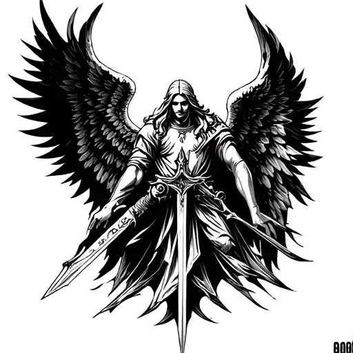 Tyrael Angel Holding A Sword
