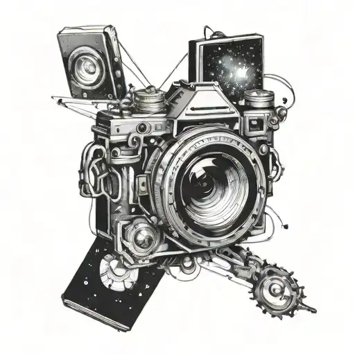 A Camera Aperture Transforming Into A Swirling Galaxy