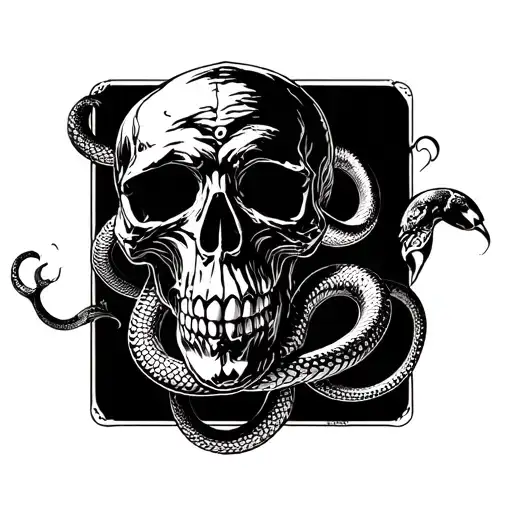 Skull With Snakes