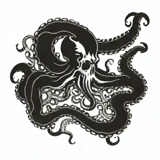 Octopus With Skulls And Bones