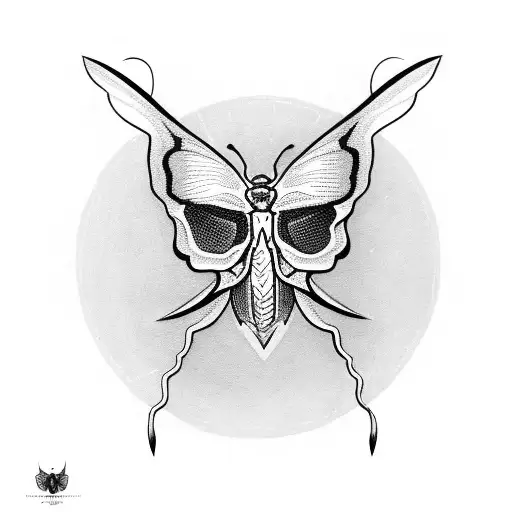 Moth With A Skull On The Back