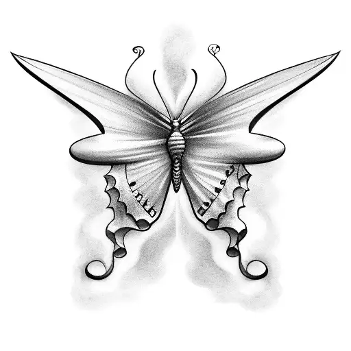 Butterfly With A Gips On Wing