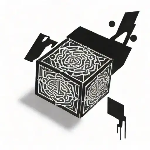 Black Boxes With White Design In Them