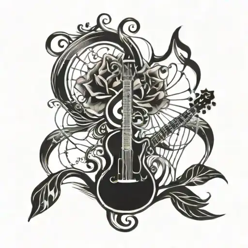Create A Tattoo That Symbolizes The Client's Passion For Music And Art