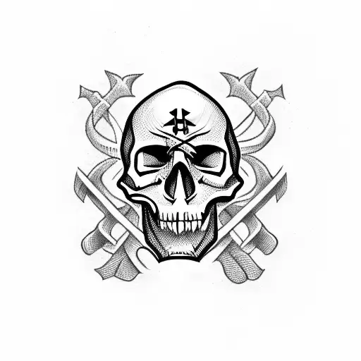 Cartoon Skull With Crossed Bones