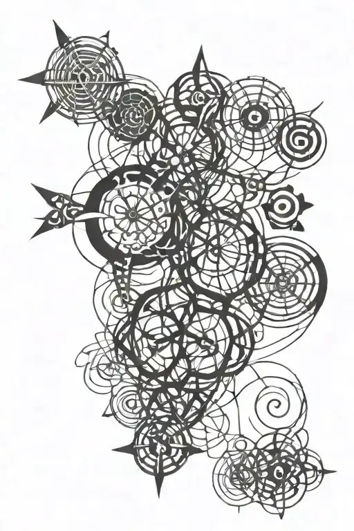 A Tattoo Design Featuring A Network Of Interconnected Symbols Representing Family And Friends