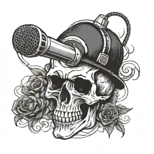 Skull In Front Of Mic